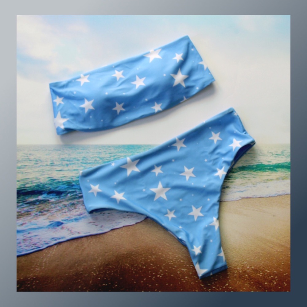 Never worn blue star bikini